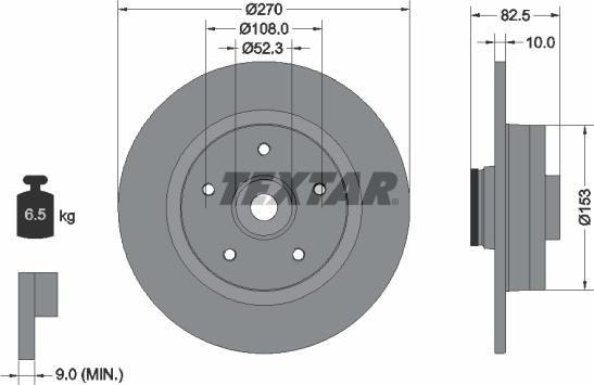 Textar 92237203 - Тормозной диск autospares.lv