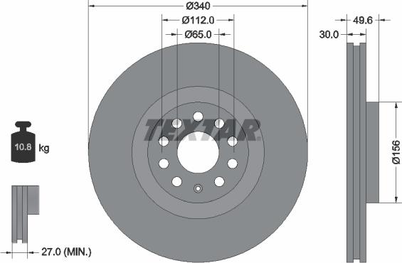 Textar 92229805 - Тормозной диск autospares.lv