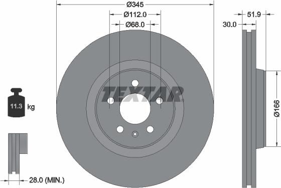 Textar 92229205 - Тормозной диск autospares.lv