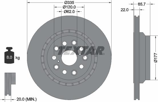 Textar 92224403 - Тормозной диск autospares.lv