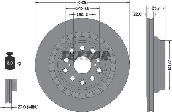 Textar 92224503 - Тормозной диск autospares.lv