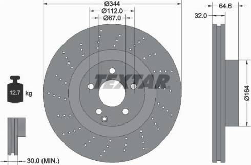 Textar 92224600 - Тормозной диск autospares.lv