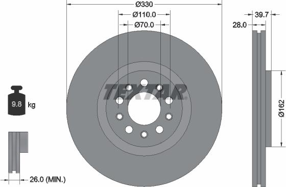 Textar 92220900 - Тормозной диск autospares.lv