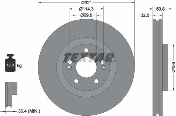 Textar 92221700 - Тормозной диск autospares.lv