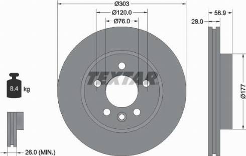 Textar 92228900 - Тормозной диск autospares.lv