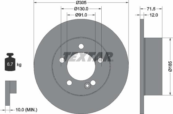 Textar 92228800 - Тормозной диск autospares.lv