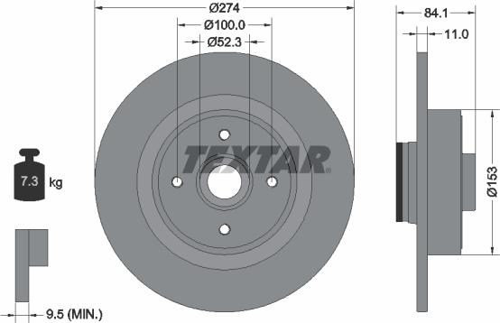 Textar 92223200 - Тормозной диск autospares.lv