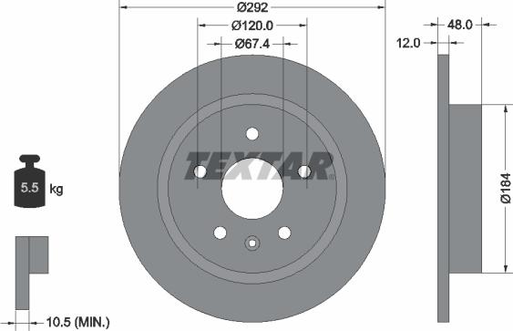 Textar 92222903 - Тормозной диск autospares.lv