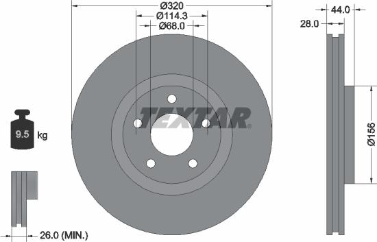 Textar 92222000 - Тормозной диск autospares.lv