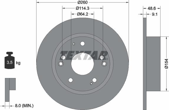 Textar 92227603 - Тормозной диск autospares.lv