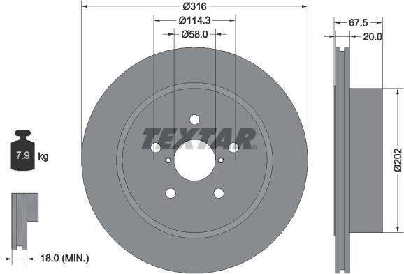 Textar 92227803 - Тормозной диск autospares.lv