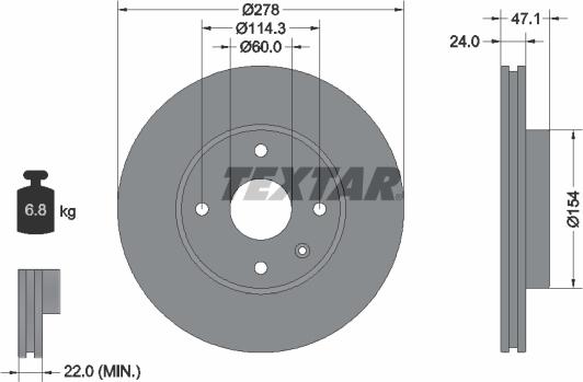 Textar 92227300 - Тормозной диск autospares.lv