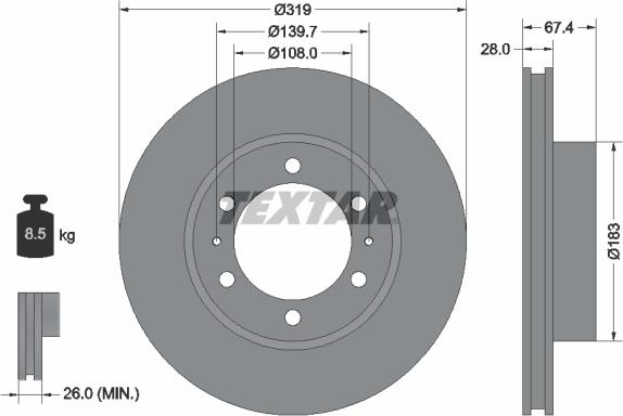 Textar 92274903 - Тормозной диск autospares.lv