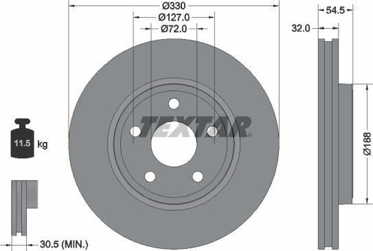 Textar 92274803 - Тормозной диск autospares.lv