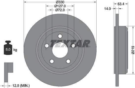 Textar 92274703 - Тормозной диск autospares.lv