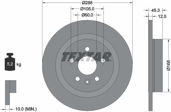 Textar 92275203 - Тормозной диск autospares.lv