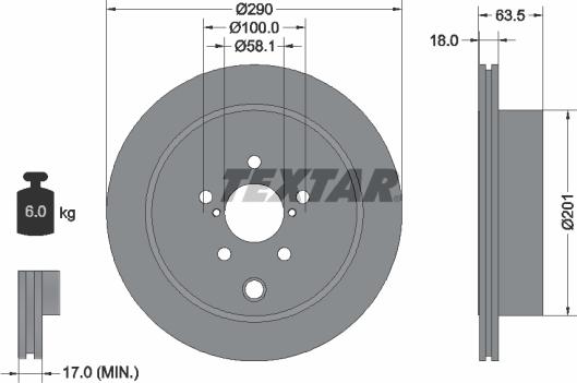 Textar 92270903 - Тормозной диск autospares.lv