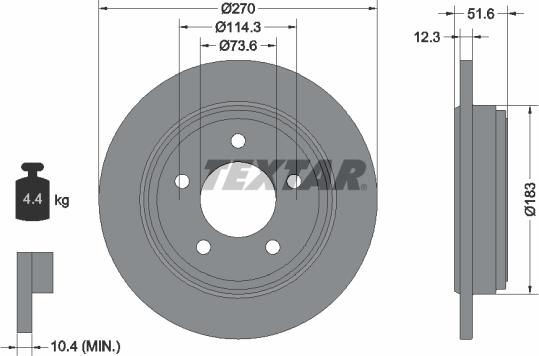 Textar 92271503 - Тормозной диск autospares.lv