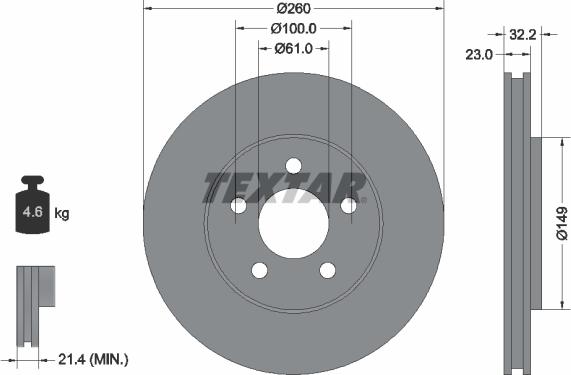 Textar 92271603 - Тормозной диск autospares.lv