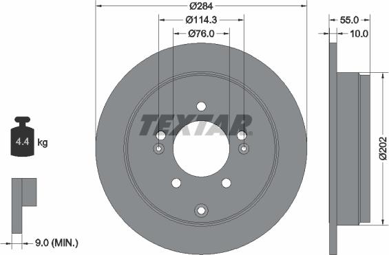 Textar 92271003 - Тормозной диск autospares.lv