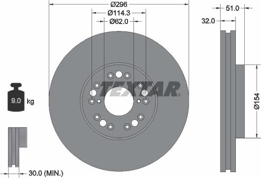 Textar 92271303 - Тормозной диск autospares.lv