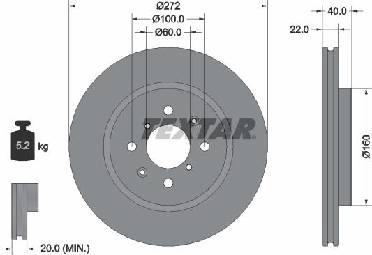 Textar 92278203 - Тормозной диск autospares.lv