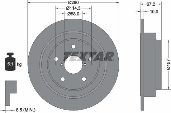 Textar 92273203 - Тормозной диск autospares.lv