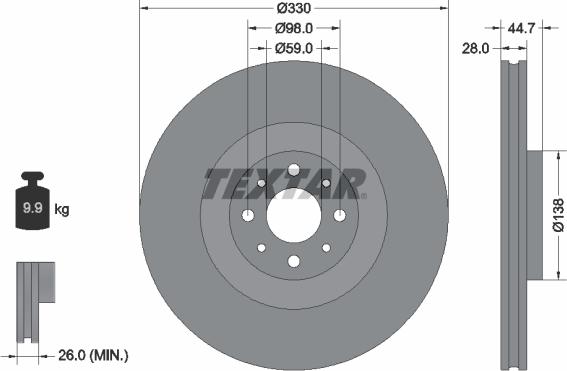 Textar 92272403 - Тормозной диск autospares.lv