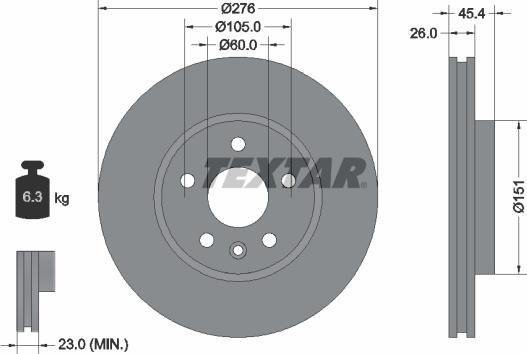 Textar 92277100 - Тормозной диск autospares.lv