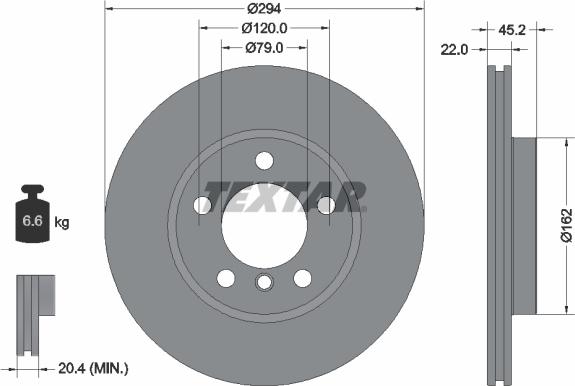 Textar 92277805 - Тормозной диск autospares.lv