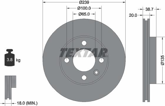 Textar 92012100 - Тормозной диск autospares.lv