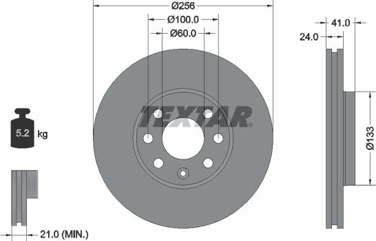 Textar 92091803 - Тормозной диск autospares.lv