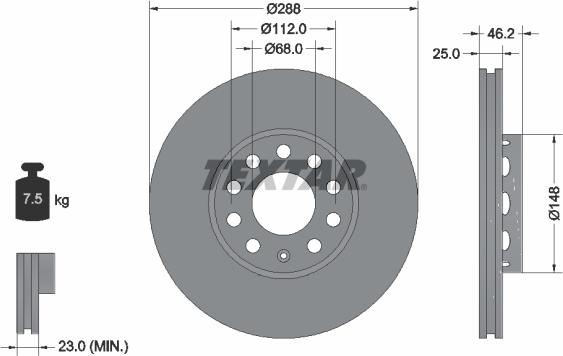 Textar 92057605 - Тормозной диск autospares.lv