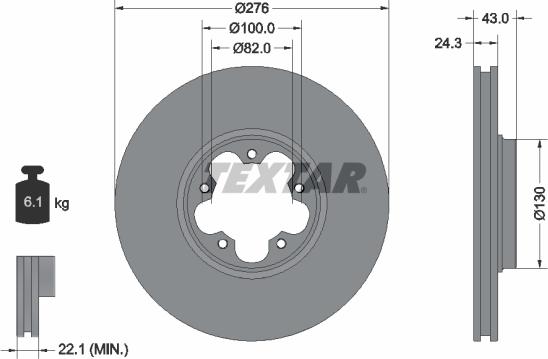 Textar 92110000 - Тормозной диск autospares.lv