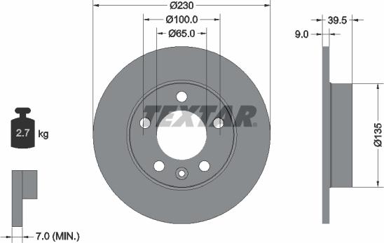 Textar 92082500 - Тормозной диск autospares.lv