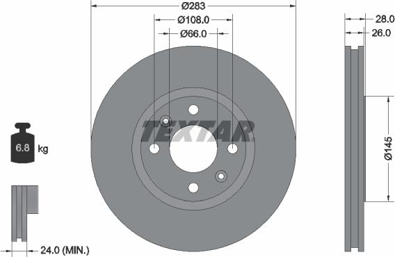 Textar 92078703 - Тормозной диск autospares.lv