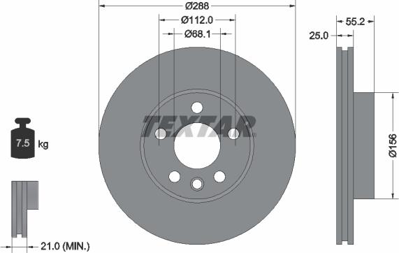 Textar 92074200 - Тормозной диск autospares.lv