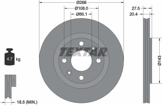 Textar 92048100 - Тормозной диск autospares.lv