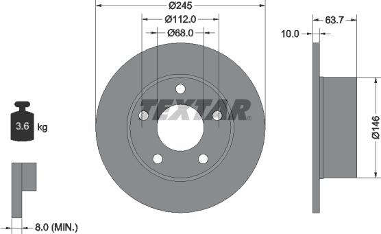 Textar 92057503 - Тормозной диск autospares.lv