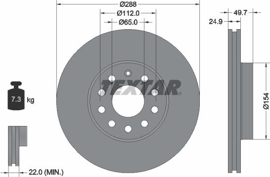 Textar 92120803 - Тормозной диск autospares.lv