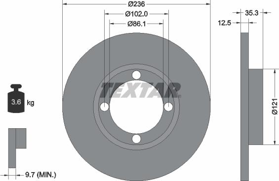 Textar 92100300 - Тормозной диск autospares.lv