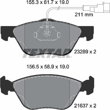 Textar 89015000 - Дисковый тормозной механизм, комплект autospares.lv