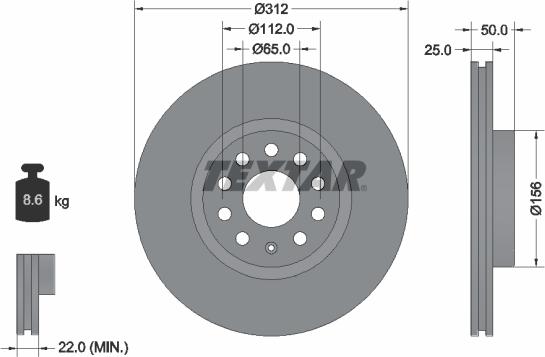 Textar 92120500 - Тормозной диск autospares.lv