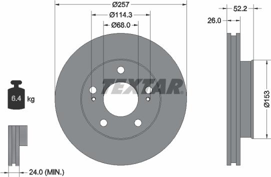 Textar 92074800 - Тормозной диск autospares.lv