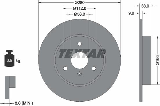 Textar 92097603 - Тормозной диск autospares.lv