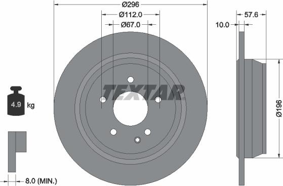 Textar 93123500 - Тормозной диск autospares.lv