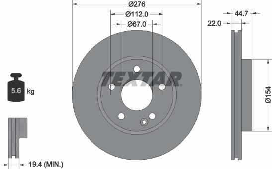 Textar 92131903 - Тормозной диск autospares.lv
