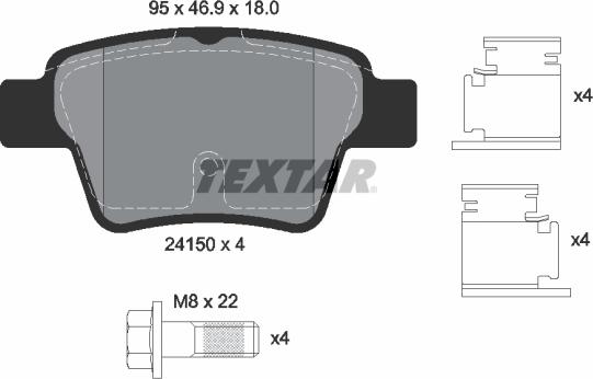 Textar 89017700 - Дисковый тормозной механизм, комплект autospares.lv