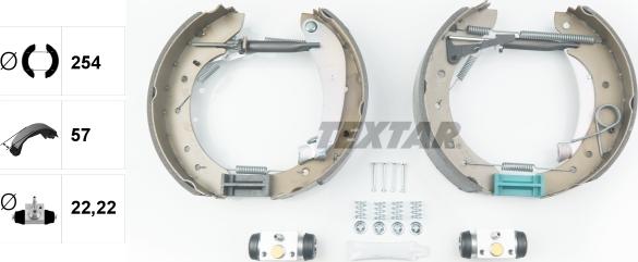 Textar 84049601 - Комплект тормозных колодок, барабанные autospares.lv