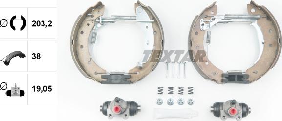 Textar 84048000 - Комплект тормозных колодок, барабанные autospares.lv